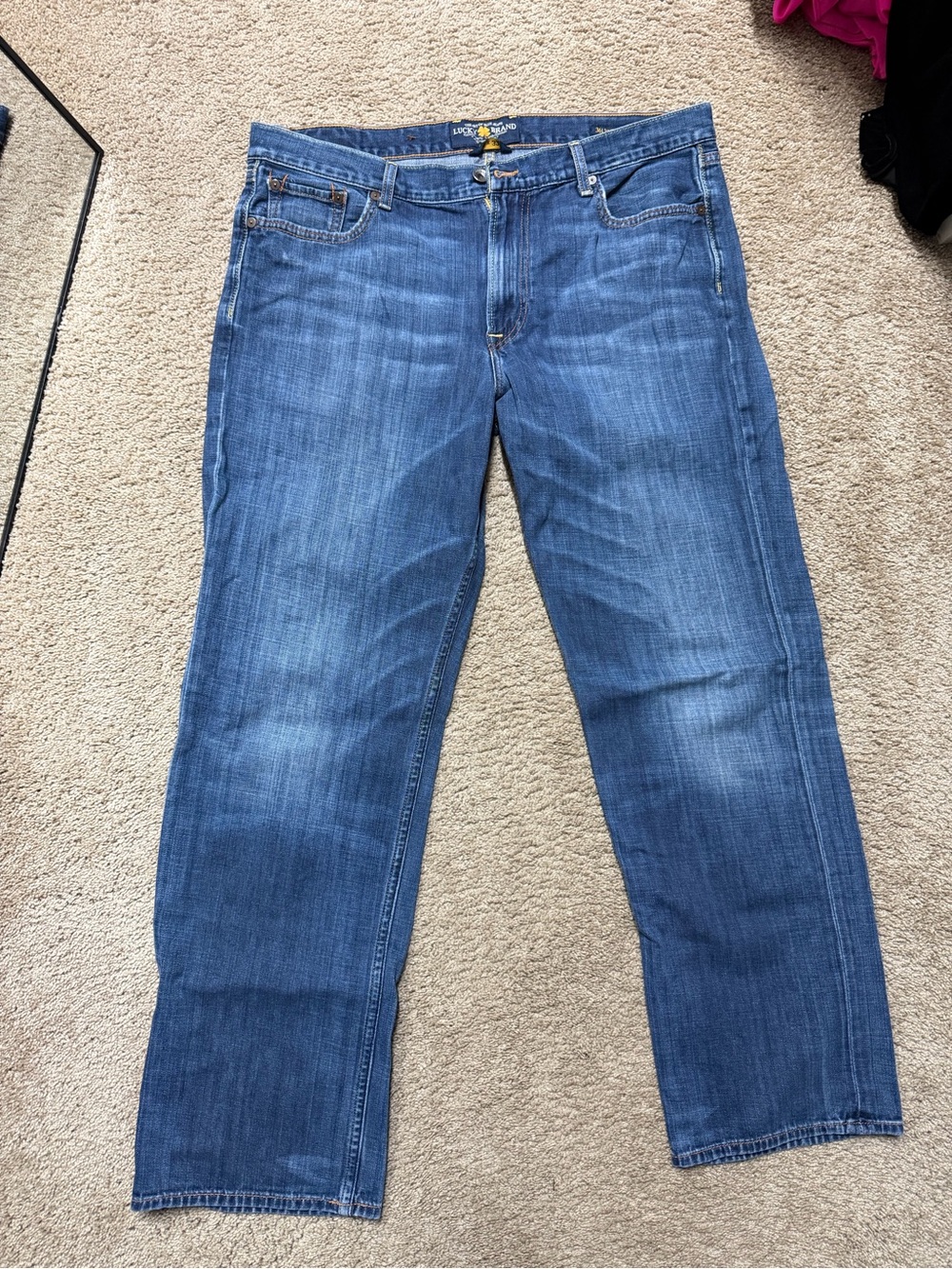 Lucky Brand Men's Medium Blue Straight Jeans 36 x 32